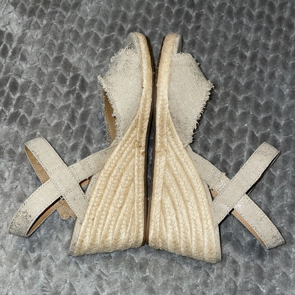 Lucky Brand Womens Mindra Tan Espadrille Wedge Sandal Size 9.5 M Open Toe Canvas - Picture 8 of 12